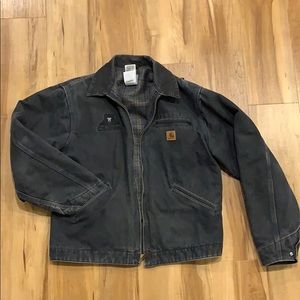 Canvas flannel Carhartt jacket large gray heavy